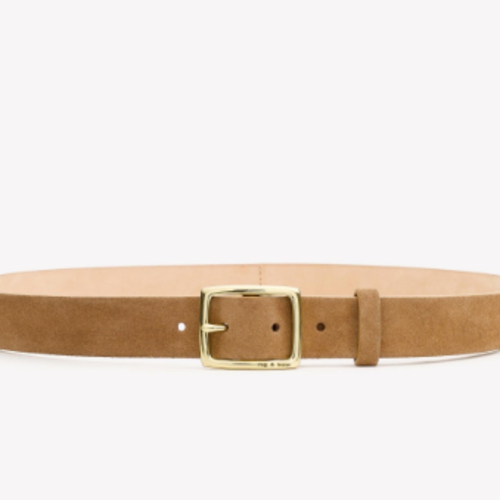 Camel suede boyfriend belt